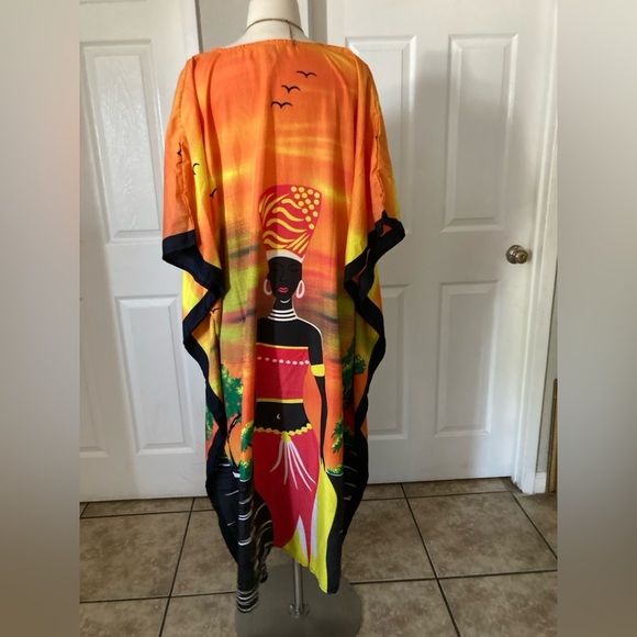 Kaftan For Plus Size Women Tribal Printed Multicolor - Picture 9 of 12